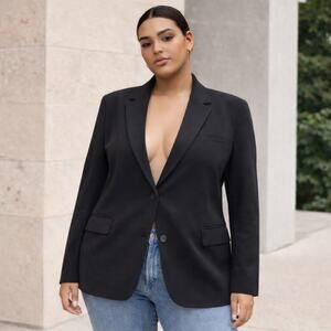 Babaton SZ 2X Power Blazer Single-Breasted 2-Button Wool Tailored Blazer